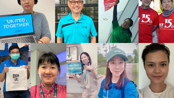 Collage of people showing support