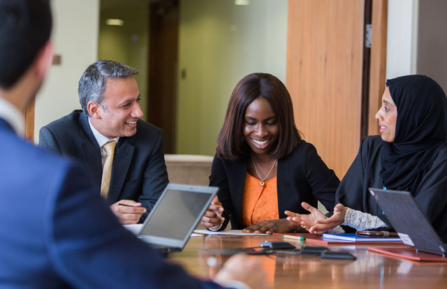 Colleagues in meeting