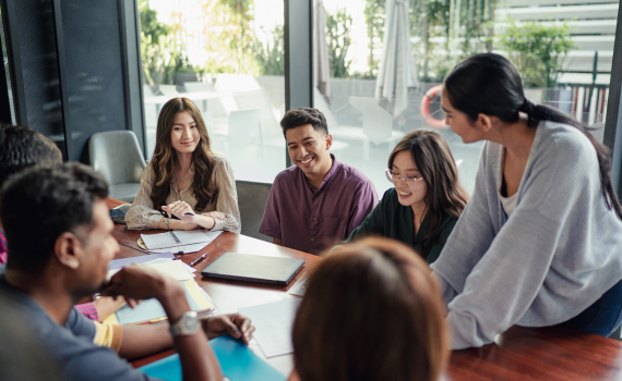 young people on the meeting