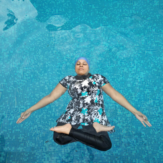 Madhavi in a pool