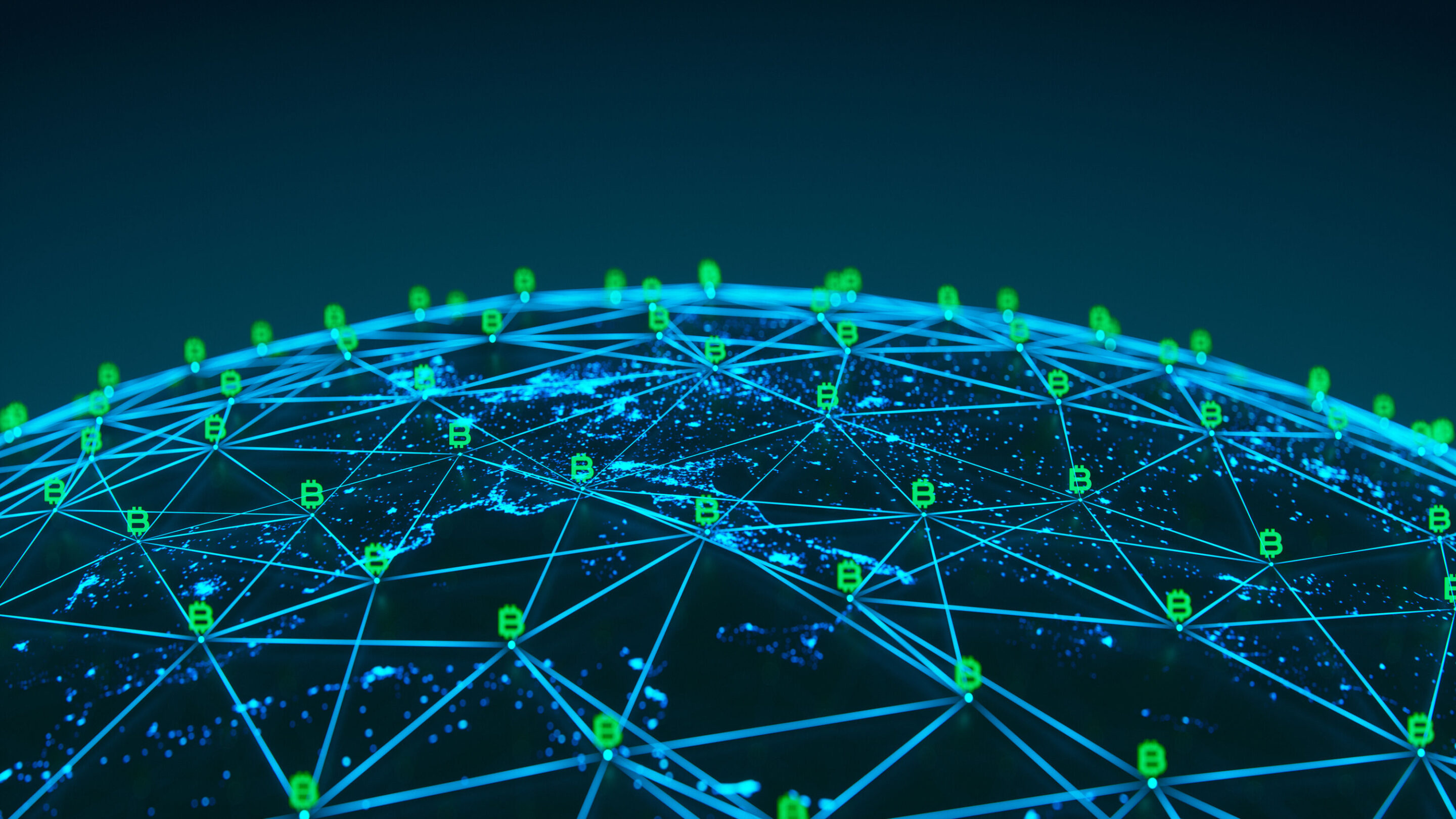 vector image of globe with connecting lines and graphics