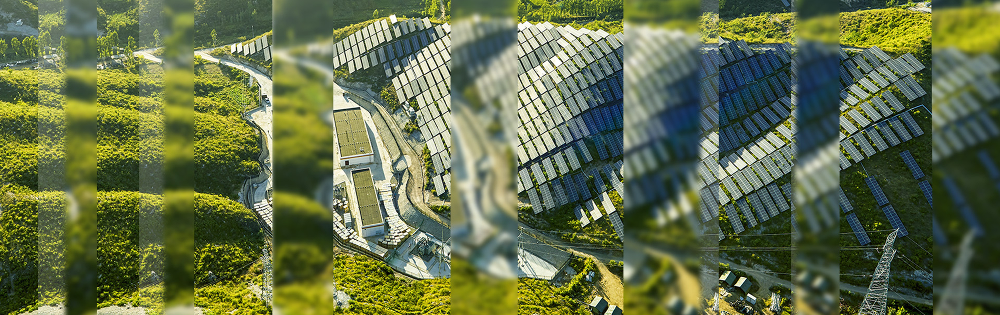 Solar farm across hillside