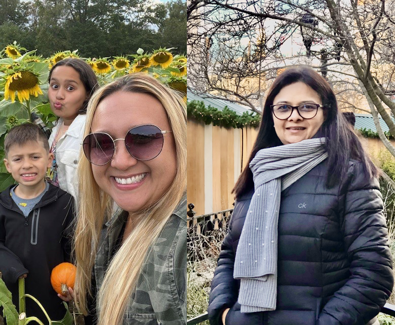 Two colleagues outside