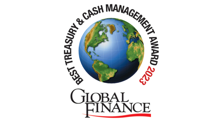 Global Finance. Best treasury & cash management award 2023